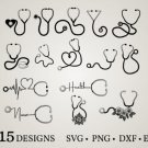HUGE Bundle Stethoscope-Stethoscope-Clipart Graphic Desing T-shirt in SVG EPS PNG and DXF files