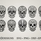 HUGE Bundle Sugar-Skull-Bundle Graphic Desing T-shirt in SVG EPS PNG and DXF files