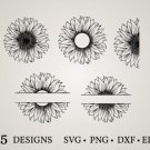 HUGE Bundle Sunflower-Sunflower-Monogram Graphic Desing T-shirt in SVG EPS PNG and DXF files