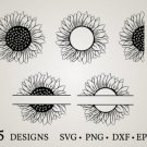 HUGE Bundle Sunflower-Sunflower-Monogram Graphic Desing T-shirt in SVG EPS PNG and DXF files