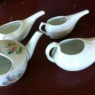 Lot of 4 Assorted ANTIQUE PAP BOAT INFANT FEEDERS INVALID FEEDERS 1890s-ish EUC