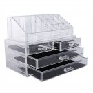 Multi-check & 4 Drawers Integrated Acrylic Makeup Case Cosmetics Organizer Transparent GTN59244006