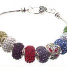 Silver or Leather Swarovski Crystal Charm Bracelets