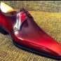 New Handmade Men Red Black Tone Formal Dressing Handmade Lace Up Shoes