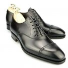 New Men's Black Handmade Formal Leather Oxford Wingtip Shoes-Goodyear Welted