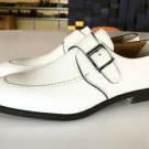New men's Handmade white Monk Shoes, Dress Formal Leather Men's Shoes