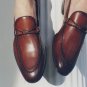 Best New Handmade Two Tone Round Toe Loafers Leather Dress Shoes