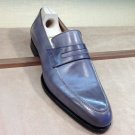 Classic Decent Handmade Men's Grey Loafer Office Wear In Genuine Leather Shoes