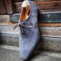 Classic Handmade Brogues Oxfords Suede Leather Grey Wingtip Men's Lace Up