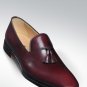 Decent Stylish Handmade Burgundy Tassels Loafer Looking Formal Shoes In Leather