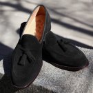 Men Blackish Suede Leather Fashion Loafer Formal Moccasin Shoes