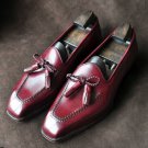 New Handmade Burgundy Color Tassels Loafer Leather Shoes For Men