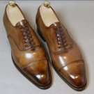 New Oxford Handmade Two Tone Cap Toe Leather Shoes For Men