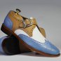 Handmade Multi color Leather Monk Strap Wing Tip, Brogue Shoes for Men's