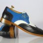 Handmade Multi color Leather Monk Strap Wing Tip, Brogue Shoes for Men's