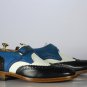 Handmade Multi color Leather Monk Strap Wing Tip, Brogue Shoes for Men's