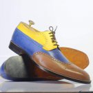 Men’s Multi Color Handmade Wing Tip Stylish Leather Shoes
