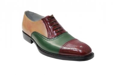 Multi Color Oxford Patina Brogue Cap Toe Real Leather Formal Dress Official Business Shoes
