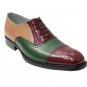 Multi Color Oxford Patina Brogue Cap Toe Real Leather Formal Dress Official Business Shoes