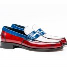 Multi Color Penny Moccasin Loafer Slip On Genuine Leather Fashion Handmade Men Shoes