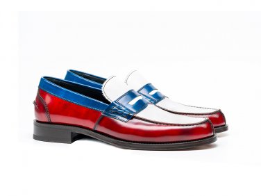 Multi Color Penny Moccasin Loafer Slip On Genuine Leather Fashion Handmade Men Shoes