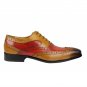 Oxford Multi Color Burnished Wing Tip Fashionable Men's Real Handmade Shoes