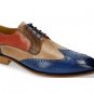 Handmade Multi Color Wing tip oxford Shoes, Lace Up Dress Shoes, Men Leather Shoes