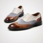 Men's Handmade Multi Color Suede & Leather Shoes, Men's Lace Up Wing Tip Formal Shoes