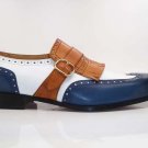 Handmade Men's Multi color Loafer Slip on Wingtip Men's wear Leather shoe
