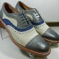 Handmade Oxfords Multi Color Cap Toe Brogue with Suede Leather Shoes for Men