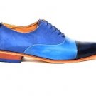 Multi Color Vintage Leather Oxford Cap Toe Handmade Matching Sole Shoes