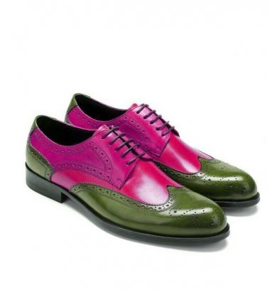 Sophisticated Multi Color Full Brogue Superior Leather Wedding Shoes