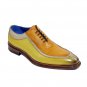 Patina Hand Painted Men's Multi Color Genuine Leather Handmade Split Toe Lace Up Shoes