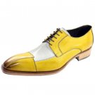 Real Leather Men's Wear Blucher Sterling Patina Laced Up Multi Color Shoes