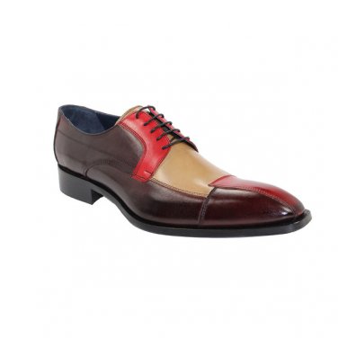Rounded Split Cap Toe Men Multi Color Genuine Leather Handmade Black Sole Shoes