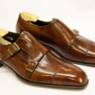 Adorable Brown Dual Monk Strap Cap Toe Premium Leather Men's Formal Shoes
