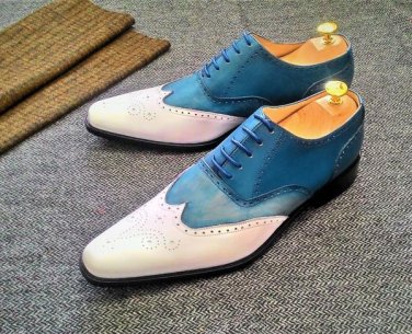 Style Wing Tip Brogues Multi Color Genuine Leather Excelling Luxury Wear Business Shoes