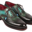 Oxford Multi Color Wing Tip Genuine Leather Brogue Handmade Shoes