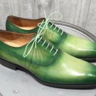 Green Patina Oxford Style Plain Toe Luxury Pairs Admirable Official Formal Dress Leather Shoes