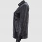 WOMEN BLACK COLOR BAN COLLER BIKER LEATHER JACKET