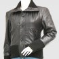NEW LOOK BLACK COLOR BOMBER LEATHER JACKET FOR WOMEN