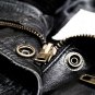 FOUE POCKET BLACK COLOR BOMBER LEATHER JACKET FOR WOMEN