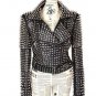 Bespoke Black Studded Leather jacket for women, spiked leather jacket