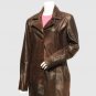 New Long Trench Brown Color Leather Coat Button Closure Coat Collar For Women