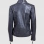 New Biker Leather Jacket Black Color For Women Lapel Collar Zipper Closure