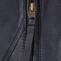 Women Leather Biker Jacket Black Color Band Collar Zipper Closure
