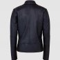 Women Leather Jacket Black Color Coat Collar Full Zipper Closure