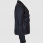 Women Leather Jacket Black Color Coat Collar Full Zipper Closure