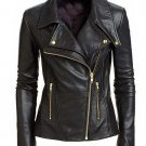 WOMEN LEATHER JACKET BLACK COLOR, BIKER LEATHER JACKET FOR WOMEN,BIKER JACKET