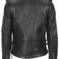 WOMEN MOTORCYCLE REAL LEATHER JACKET, BLACK COLOR BIKER LEATHER JACKET